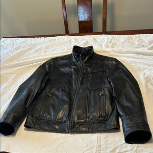 Danier Black Leather Jacket for Men